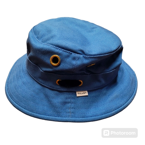 Tilley T5 Blue Cotton Duck Hat Sz 7 1/8 - M - Picture 1 of 5
